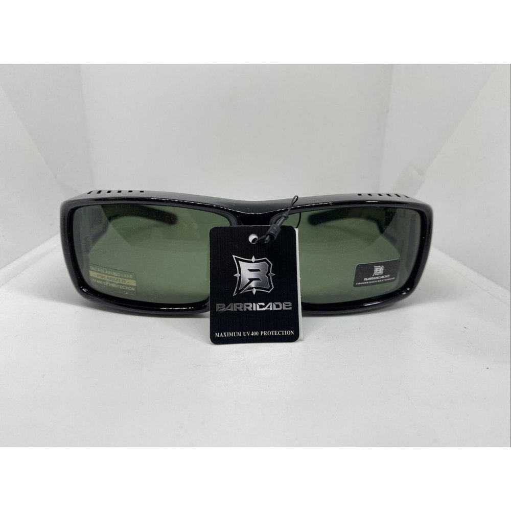 Barricade Cover Over Sunwear Polarized Lens Fits Over Most EyeGlasses Black New